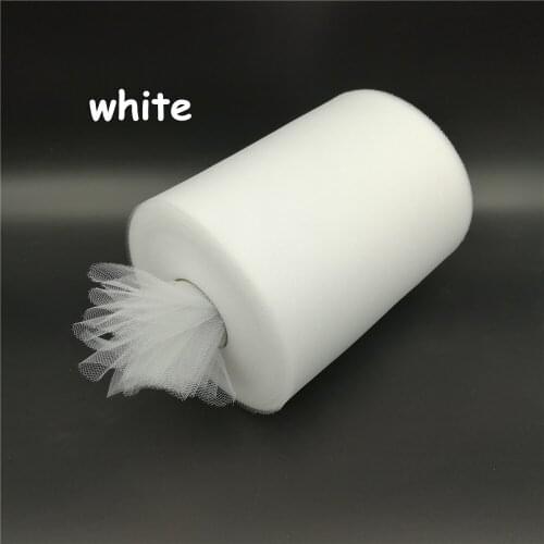 White TULLE Roll Spool 6"x100yd Tutu Wedding Gift Craft Bow Sheer Mesh Organza Ribbon Wedding decoration Party Gift Bow