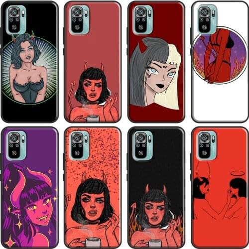 Cute Sexy Girl Devil Cover For Redmi 9 9A 9C 9T 7A 8A For Xiaomi Redmi Note 8 Pro 9S 8T Note 7 9 10 Pro Case