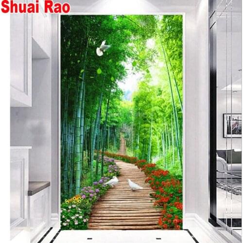 DIY Rhinestones of Pictures Diamond Mosaic bamboo trod 5d Diamond Painting full,square,embroidery diamond round,diamond mosaic