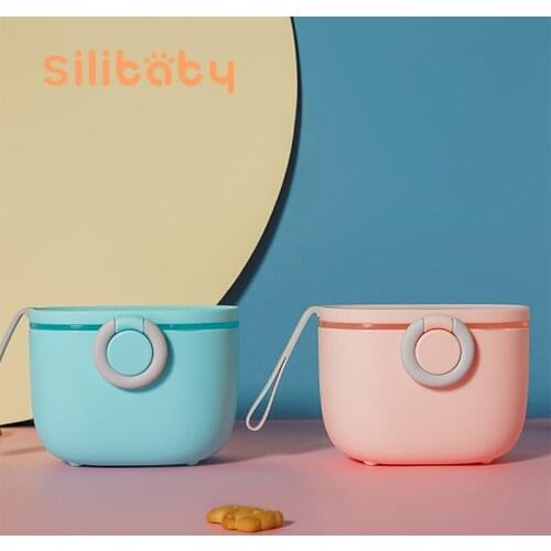 Silibaby Baby Milk Powder Box Portable Outing Snacks Packaging Box 500ML Large Capacity Dispensing Milk Powder Sealed Box