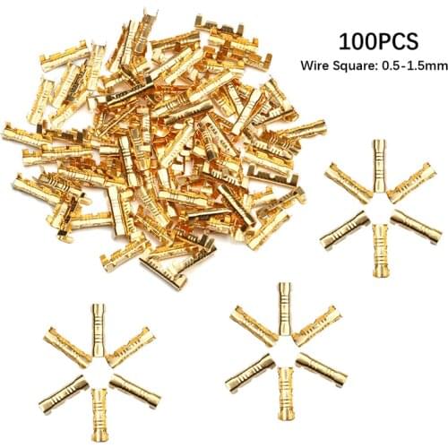 100Pcs Brass Docking connector line pressing button quick connect terminal 0.5-1.5 mm Wire square