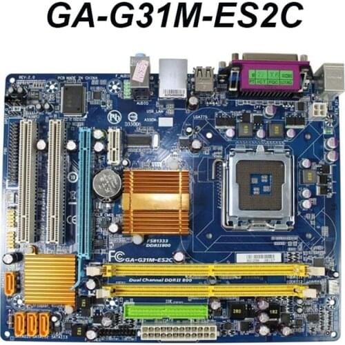 For GIGABYTE GA-G31M-ES2C Desktop Motherboard G31 G31M-ES2C Socket LGA 775 DDR2 4GB ATX Refurbished Mainboard