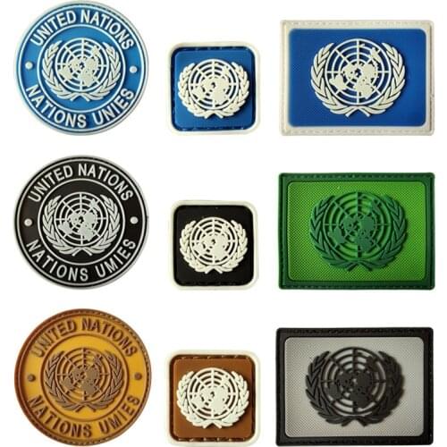 United Nations flag patches Pvc Tactical Army Airsoft Patch U.N. Badge Hook Military Brassard Combat Armband Army Emblem Patch