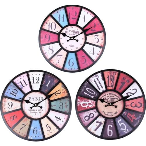 European Sytle Retro Wall Clock Bedroom Home Digital Stereo Rome Hanging Decor Home Furnishing Practical Essential Supplies