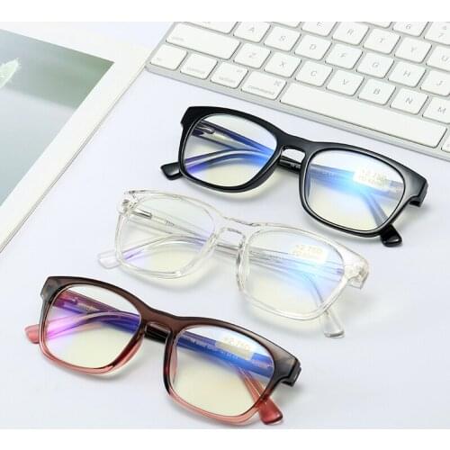 New Square Anti-Blu-ray Reading Glasses,TR-90 Two-color Splicing Frame CP Ferrule Propionic Acid Unisex Hyperopia Glasses F95662