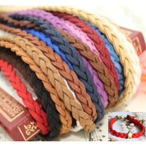 8 colors 5mmx24m(78ft) braid suede cord faux leather string/lace/strip bracelet DIY thong jewellery free shipping 20colors