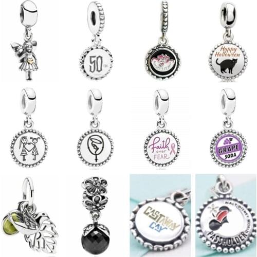 PDD DZ 23 925 Sterling Silver Spring New Charm Pendant with DIY Bracelet Necklace Jewelry Gift Carving Suitable for Women