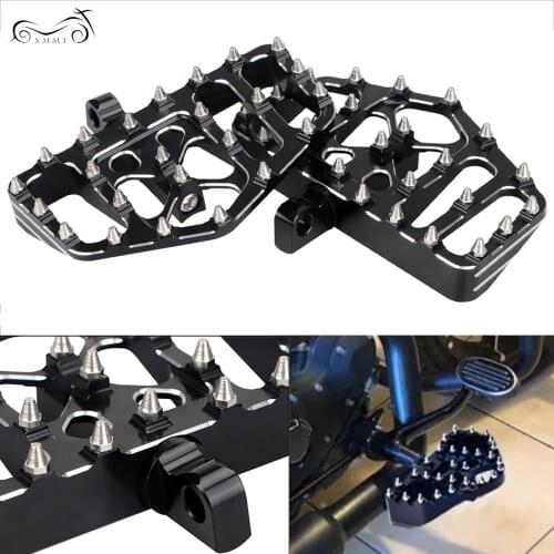 2 Pcs Black Wide Fat Foot Pegs Floorboard Fit For Harley Street Tri Glide CVO FLHXSE Sportster XL 883 1200 Softail Deluxe FLSTN