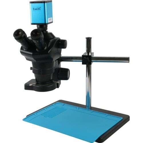 8X-50X Industrial Lab Simul-Focal Continuous Zoom Stereo Microscope Trinocular Microscope Set + SONY IMX385 HDMI Video Camera