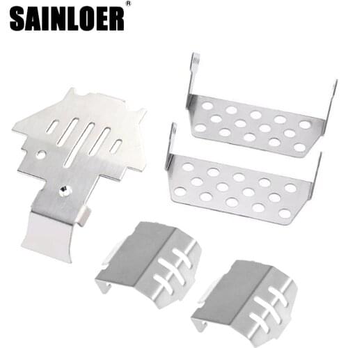 SAINLOER TRX4 Stainless Steel Chassis Armor Axle Protector Skid Plate for 1/10 RC Crawler TRAXXAS TRX-4