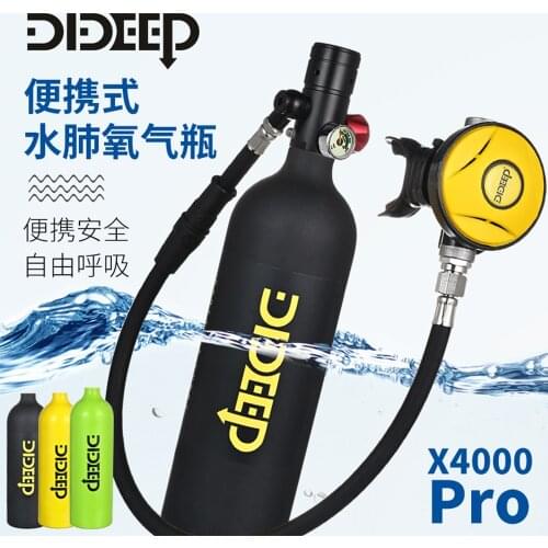 DIDEEP X4000Pro 1L Scuba Diving Tank Snorkel Equipment Leisure Outdoor Swimming Spare Oxygen Portable Capacity Use 10-20 Minute