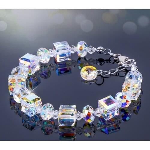 Luxury Crystal Bead Charm Bracelets For Women Shiny Handmade Ladies Bracelet Friendship Wedding Jewelry Christmas Gift
