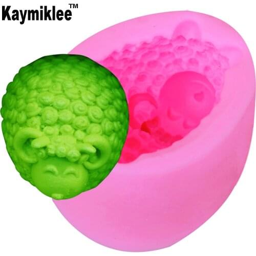 S106 Sheep Candle Moulds Soap Mold Kitchen-Baking Resin Silicone Form Home Decoration 3D DIY Clay Craft Wax-Making