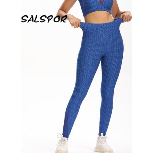 SALSPOR Mesh Leggings Women Fitness Sport Legging Exercise Sexy Elastic Pants Running Gym Leggins Push Up Workout Tights Jegging