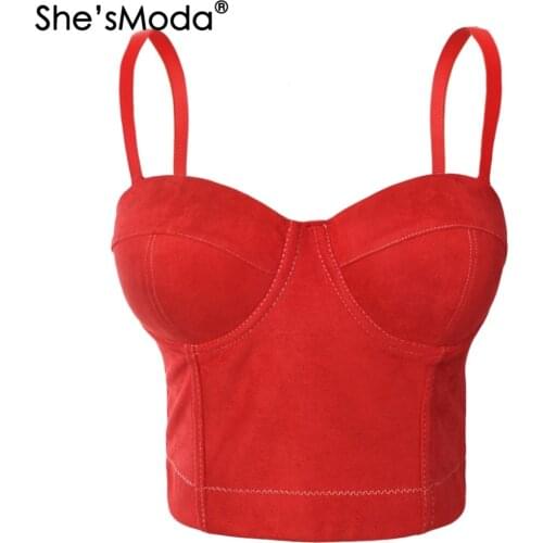 ShesModa Faux Suede Boho Hippie Corset Bralet Womens Bustier Bra Night Club Party Cropped Top Vest Plus Size