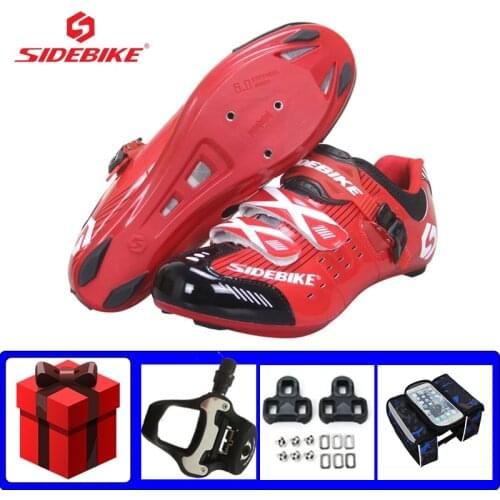 SIDEBIKE Road Riding Bicycle Sneakers Zapatos Ciclismo Self-locking Breathable Outdoor Cycling Shoes Add Pedals Road Footwear