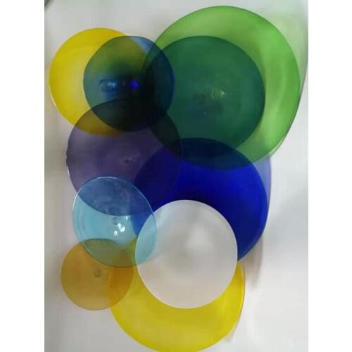 Stylish Art Glass Wall Plates Bulk Decorative Clear Glass Plates for Hotel Room Decoration