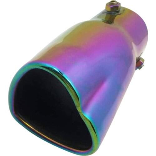 Universal Car Metal 63mm Tail Single Exhaust Pipe Muffler Outlet Tip Tube Heart Shape Accessories