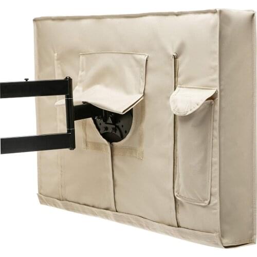 Weatherproof Dustproof Tv Cover Outdoor Beige Protect Waterproof Tv Screen Garden Patio Outdoor Tv Cover