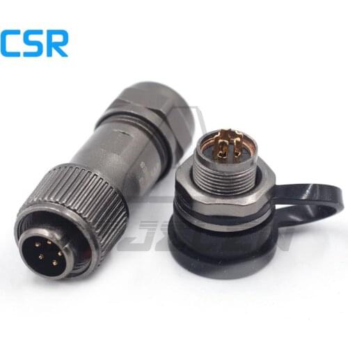 WEIPU ST1210P/ST1213S 5pin waterproof connector IP68 plug and socket 12mm Metal round Panel Mount Connector 5 pin