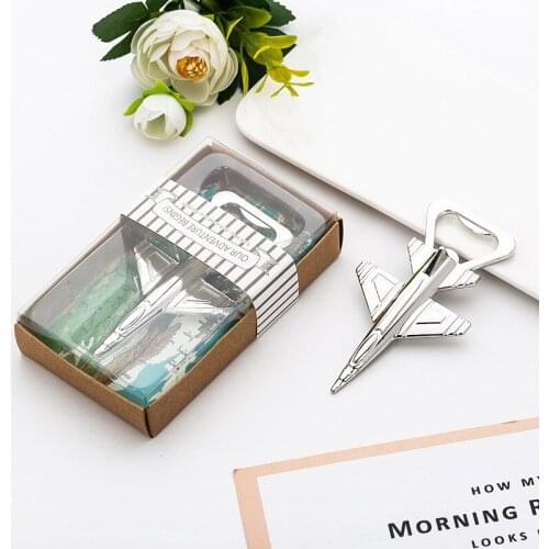 Funny Wedding Gifts for Guests Bottle Openers Tools Groomsmen Gifts Creative Silver Fighting Aircraft Shaped Beer Bottle Opener