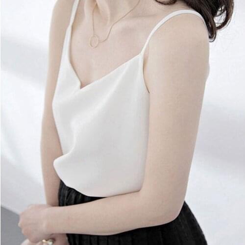 Womens Vest Summer Sleeveless V Neck Double Layer Chiffon Vest Halter With Women Short Bottom Shirt Loose Plus Size S-4XL Tops