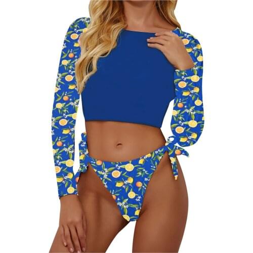 Frauenbedruckte Bikini Swimsuit Sport Strand Suit Swimsuit Badeanzug zwei Stück Anzug 2021 High Cut Lace Up Halter Bikini Set