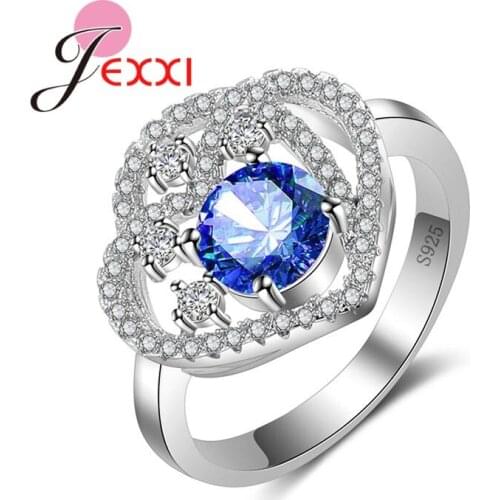 New AAA Cubic Zirconia Fashion Brand Silver Jewelry Wedding Engagement Ring For Women Top Quality Anillos Bijoux