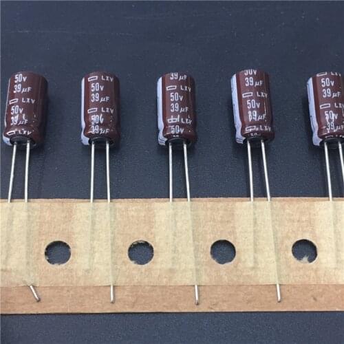 10pcs 39uF 50V NIPPON LXV Series 6.3x11mm Low Impedance 50V39uF Aluminum Electrolytic Capacitor