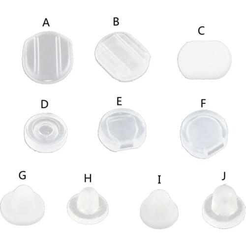 100Pcs Earring Pads Support Stabilizer Silicone Comfort Earring Cushion for All Sizes Clips on Earrings Jewelry Findings