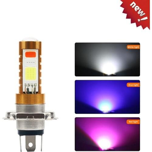 1X Super Bright H4 Car Led Light BA20D P15D For Motorcycle Led Headlight Strobe RGB Bulbs Red White Blue Auto Lamps 12V Diode