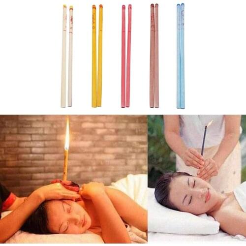 2pcs/lot Auricular Candle Therapy Indian Ear Candle Beeswax Ear Therapy Straight Bell trumpet Shape With Earplugs
