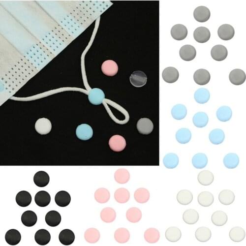 50Pcs New Oblate Silicone Cord Locks Lanyard Buckle Anti Slip Stopper Adjusting PVC Soft Rubber Rope Button Masks Accessories