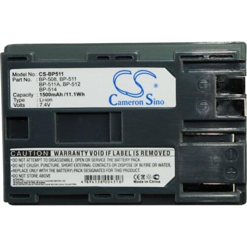 Cameron Sino 1500mah battery for CANON DM-MV100X EOS 5D D30 D60 FV2 FV20 FV200 ZR50MC ZR60 BP-508 BP-511 BP-511A