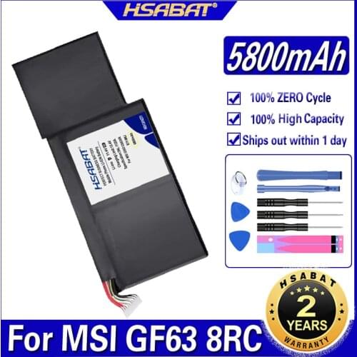 HSABAT BTY-M6K 5800mAh Battery for MSI MS-17B4 MS-16K3 GS63VR-7RG GF63 Thin 8RD 8RD-031TH 8RC GF75 Thin 3RD 8RC 9SC Laptop