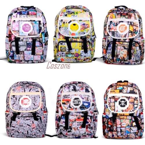Anime Tokyo Ghoul Narutoo One Piece Cosplay Backpack Cartoon Student School Shoulder Bags Teenagers Laptop Travel Bag