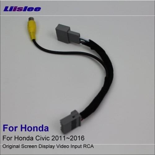Car Rear View Camera RCA Adapter Wire For Honda Civic 2011~2016 Original Screen Switch RCA Connector Convertor Cable