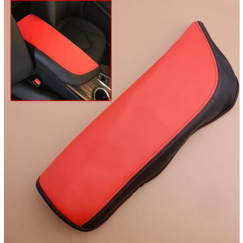 Car LHD Console Armrest Box Lid Pad Cushion Cover Microfiber Leather Red Fit for Toyota Camry 2018 2019 2020