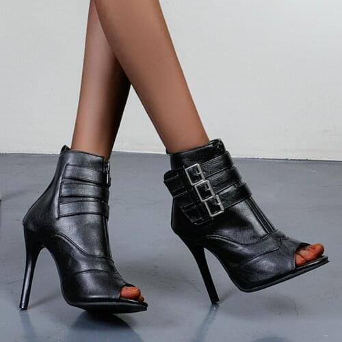 Summer Women Sandals Fashion Pointed Toe Super High Heels All-Match Ladies Shoes Sexy Thin Heel Oversize Fall Ankle Boots 32-48