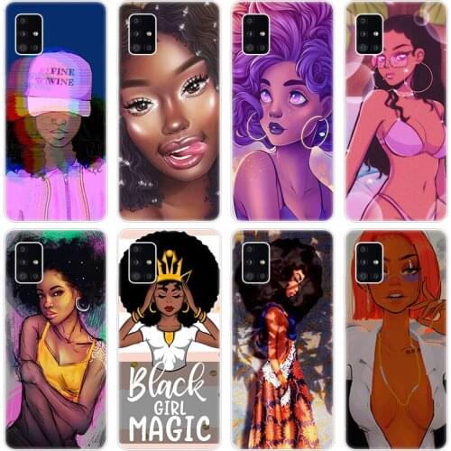 Colorful art african girl Soft Case for Samsung Galaxy A12 A02 A03S A21S A22 A32 A52 A72 A82 S21 Plus FE Ultra M02S M12 Cover