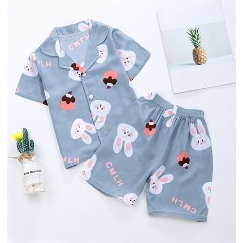 Baby Princess Pajamas Set Summer Short Sleeved Set Cartoon New Fashion Childrens Sleepwear New Kids Boys Girls Clothes Set