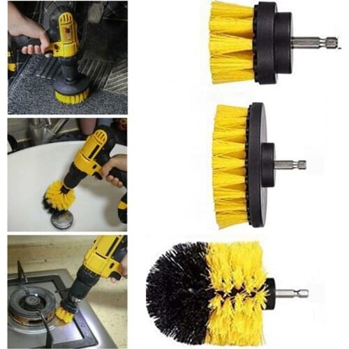 3Pcs/1Pc Power Scrubber Electric Drill Brush Tile Floor Glass Cleaning Tool Nylon Brushes Power Scrubber For Carpet Glass Car