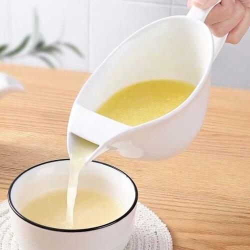 Ceramic Oil Filter Pot Soup Oil Separator Remover Grease Trap Kettle Kitchen Broth Drain Oil Porcelain Container Strainer