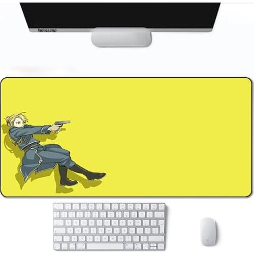 Mouse Mats Manga Pad Fullmetal Alchemist Carpet Long PC Gamer Cabinet Extended Computer White Accessories Mat Custom Anime Gamer