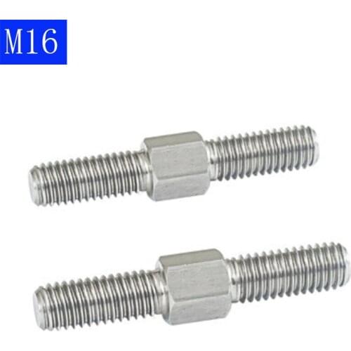 M16 304 Stainless Steel Left hand and Right - hand Double End Thread Tight Adjustable Push Rod Stud Screws Bolts