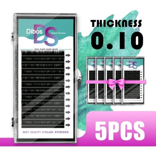 Dibos 5 PCS/LOT Silk Fiber Individual Mink Eyelash Extension Natural Thick Soft eyelash extension wimperextensions