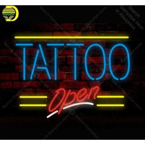 NEON SIGN For Tattoo Open REAL GLASS BEER BAR PUB shop display Handcraft outdoor Light Signs advertise vintage neon signs