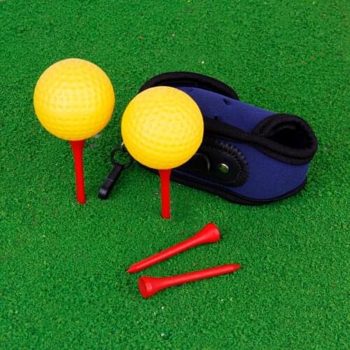 Neoprene Golf Ball Holder Bag Pouch with 2 Golf Balls & 4 Tees for Belt Clip