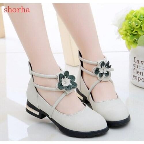 Shorha 2018 autumn new girls performance shoes show dance shoes in the with princess shoes childrens leather shoes