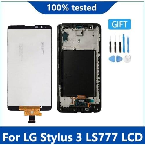 Original For 5.7'' LG Stylus 3 LS777 M400 M400DF M400N M400F M400Y LCD Display Touch Screen Digitizer Assembly With Frame